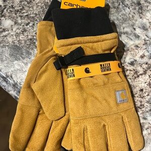 Carhartt Men's Mustard Yellow Work Gloves with Black Cuffs